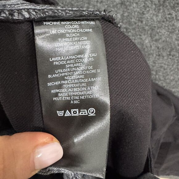 Pilcro Pants Women's 25 Black Wide Leg Flare High Rise Cuffed Hem Trouser Chino - Picture 11 of 12